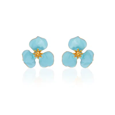 Milou Jewelry Women's Blue Turquoise Bloom Flower Earrings In Blue
