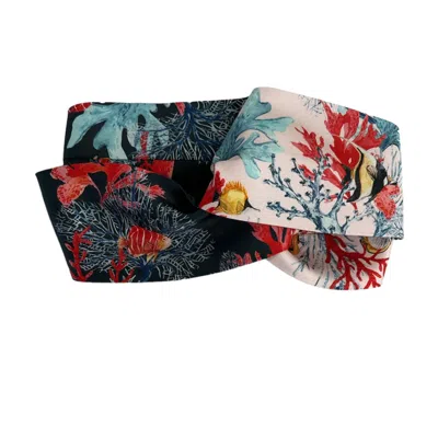 Suki Wang London Women's Adriatic Red Coral - Printed Headband In Multi
