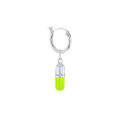 True Rocks Mini Pill Hoop Earring In Silver