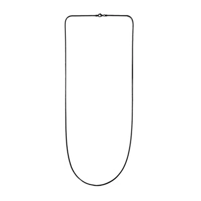 Undefined Jewelry Men's Thin Black Ruthenium Finsh Franco Chain Necklace - Short In Black