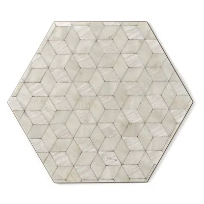 E. Inder Designs Green / Neutrals Four Placemats Neutral Scandi Design. Hexagonal. Heat Resistant Melamine. Please Me In Neutral