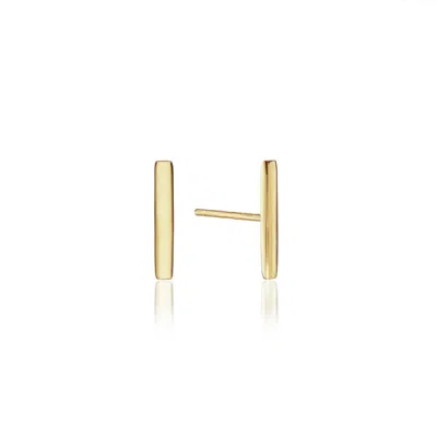 Lily & Roo Gold Plain Bar Stud Earrings In Gold