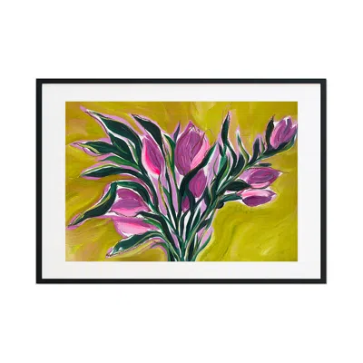 Jessica Slack Studio Green Friends Are Like Flowers - Abstract Floral Print In Multi