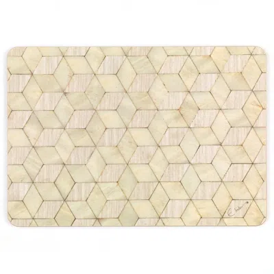 E. Inder Designs Green / Grey Placemats Set Of Two Extra Large In Scandinavian Style Neutral Colours. Heat Resistant  In Neutral