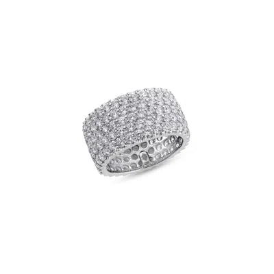 Sally Skoufis Men's Silver / White Rebel Ring With Man Made Cz Diamond Stimulant In Sterling Silver In Multi