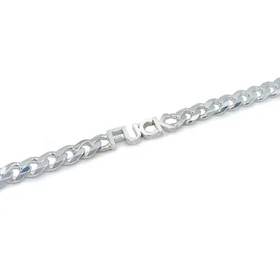 Litzi Women's Silver Goldie Fuck Bracelet In Silver