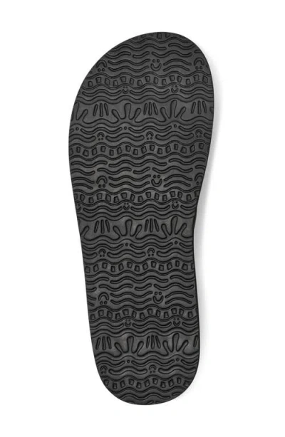 Sanuk Yoga Mat Ii Flip Flop Womens Black Faux Leather Slip On Sandals Gal1955 In Black