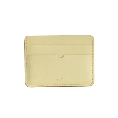 Godi. Women's Gold / White Handmade Leather Card Case - French Vanilla In Multi