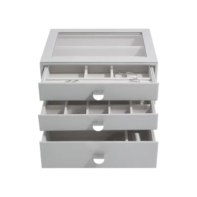 Stackers Women's  Classic Pebble Grey Set Of Three Drawers In Metallic