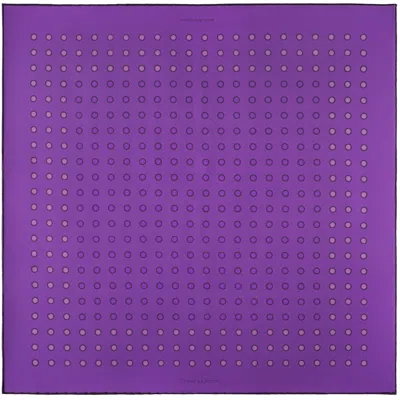 Otway & Orford Men's 'luna' Polka Dot Silk Pocket Square In Purple & Lilac. Full-size. In Purple