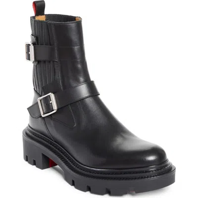 Christian Louboutin Oxybootie College Lugged Engineer Boot In Black
