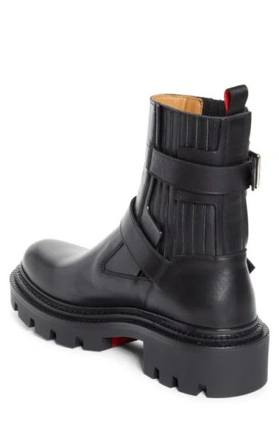 Christian Louboutin Oxybootie College Lugged Engineer Boot In Black