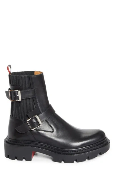 Christian Louboutin Oxybootie College Lugged Engineer Boot In Black