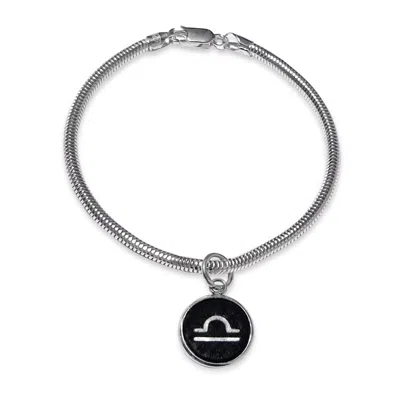 N'damus London Women's Libra Zodiac Astrolab Leather & Sterling Silver Bracelet In Silver