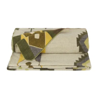 Alpaca Loca Plaid/throw Native Moss Green - Alpaca Wool In Multi