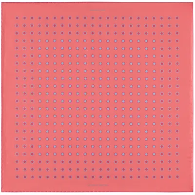 Otway & Orford Men's 'luna' Polka Dot Silk Pocket Square In Dusky Pink With Pale Blue. Full-size. In Pink
