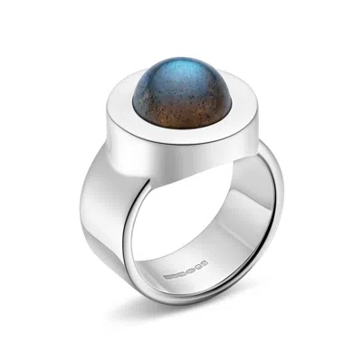Rahul Patel Collection Men's Blue / Grey / Silver Genesis Labradorite Ring In Multi