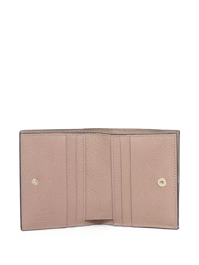 Valentino Garavani Rockstud Leather Bifold French Wallet In Poudre