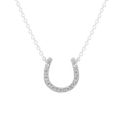 Lee Renee Women's Lucky Diamond Horseshoe Necklace - Silver In Silver