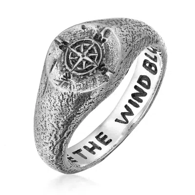 Haze & Glory Men's Like The Wind Blows Signet Ring In Gray