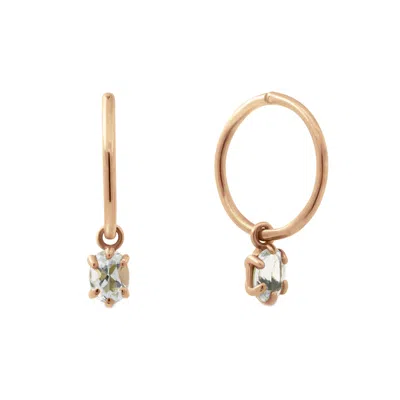 Lee Renee Women's Aquamarine Clicker Hoop Earrings - Rose Gold In Gold