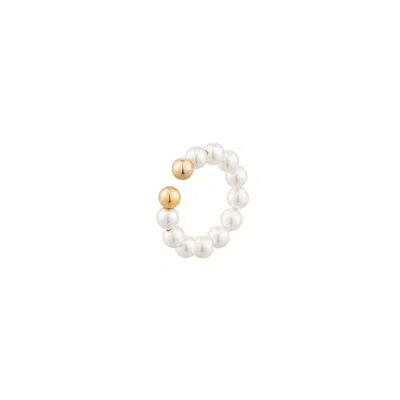 Me30 Women's Gold Minimalism Beats Pearl Ear Cuff In Gold
