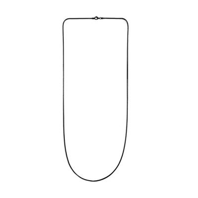 Undefined Jewelry Men's Thin Black Ruthenium Finish Franco Chain Necklace - Long In Black