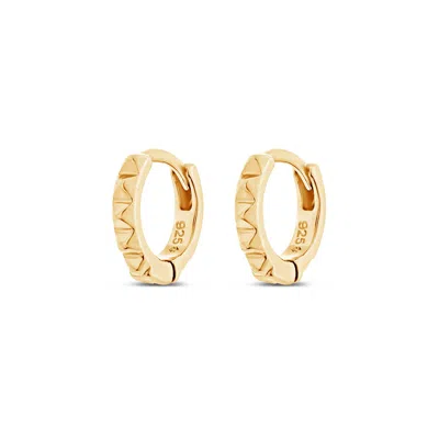 Sally Skoufis Men's Honeycomb Huggie Earrings In 18k Gold Vermeil In Gold