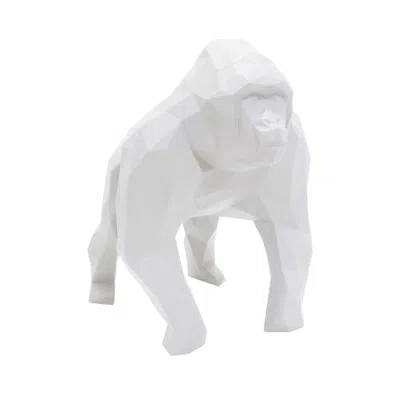 Marokka Design Gorilla Geometric Sculpture Gus In White In White