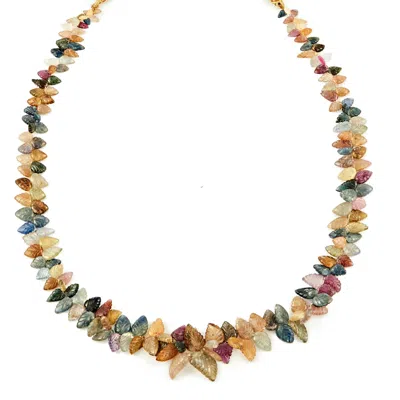 Kaizarin Women's Tourmaline Necklace Multi Colour Semi Precious Stones