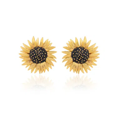Milou Jewelry Women's Gold Sunflower Earrings In Gold