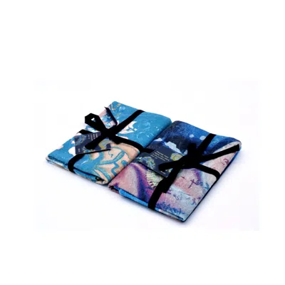 Suki Wang London 'flower Girl And Ink Man' Cotton Tea Towel Set In Multi