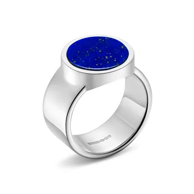 Rahul Patel Collection Men's Blue / Silver Genesis Lapis Lazuli Ring In Multi