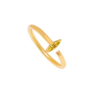 Lavani Jewels Women's Green / Gold Green Goldplated Zagora Ring In Gold
