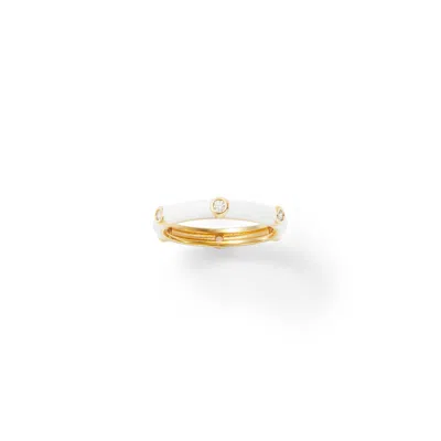 Undefined Jewelry Women's Gold / White My Daily Mood Color Stack Ring Prime White In Multi