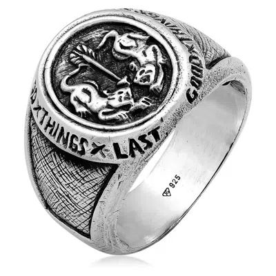 Haze & Glory Men's Silver The Twin Tiger Ring In Silver