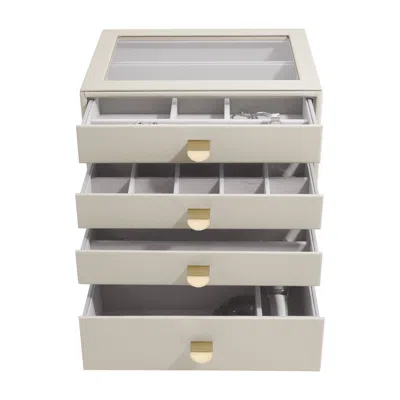 Stackers Women's Neutrals  Classic Oatmeal Set Of Four Drawers In Metallic