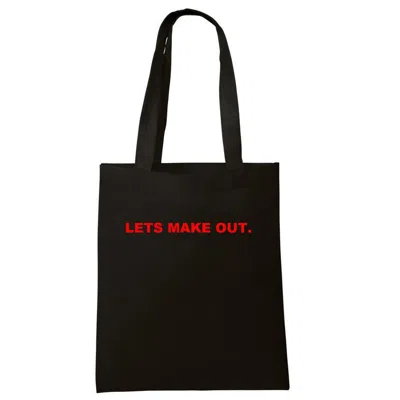 Quillattire Women's Black / Red Black 'lets Make Out' Tote Bag In Multi