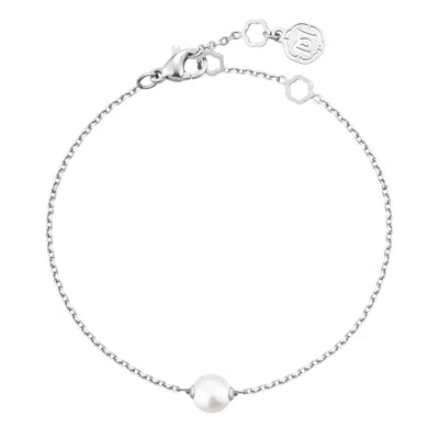 Me30 Women's Timeless For Me Single Floating Pearl Bracelet - Silver In Silver