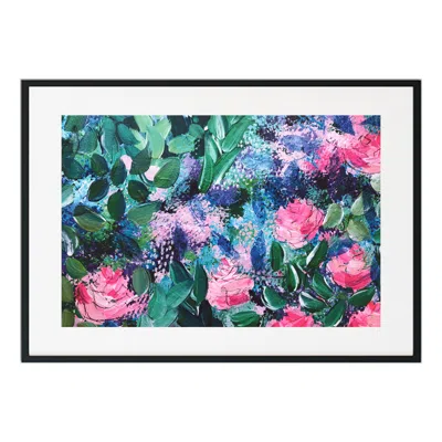 Jessica Slack Studio Green Floral Reflections - Abstract Floral Print In Multi