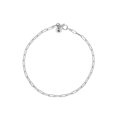 Nellou Jewellery Women's Baby Paperclip Bracelet Sterling Silver In Silver