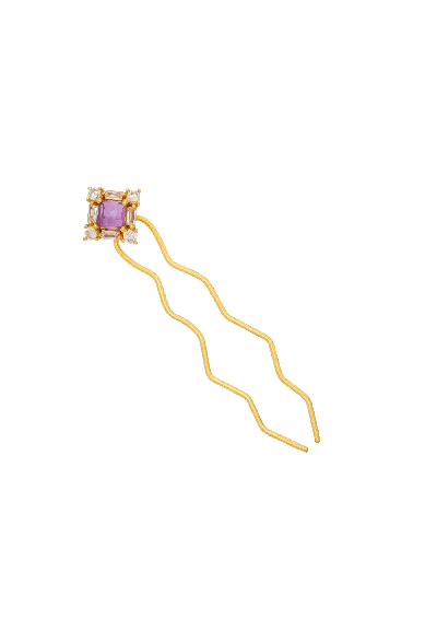 Lavani Jewels Women's Purple / Gold Polaris Purple Hairpin In Gold