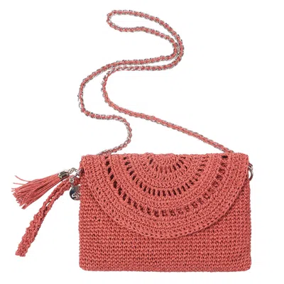Sjw Bags London Women's Pink Grace Hand Crochet Bag In Peach