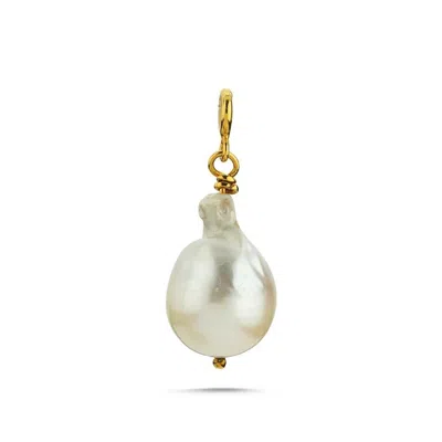 Linya Jewellery Women's Gold Baroque Pearl Charm In Gold