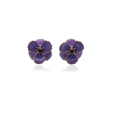 Milou Jewelry Women's Light Purple Blossom Flower Earrings In Purple