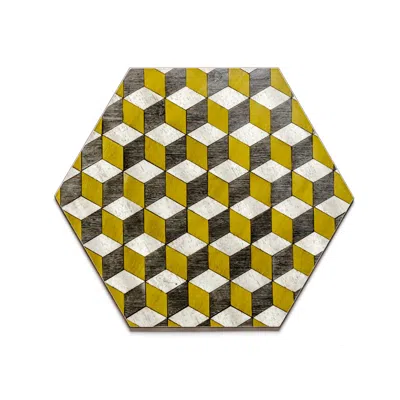 E. Inder Designs Small Placemats Set Of Four In Mid Century Style Mustard Yellow & Greys Heat Resistant Melamine. Ple In Multi