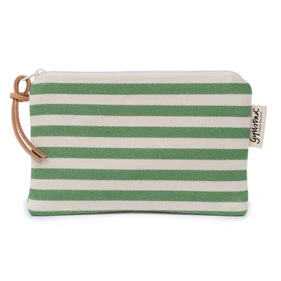 Gyllstad Bea Stripe Limeleafgreen Makeup Purse S In Green