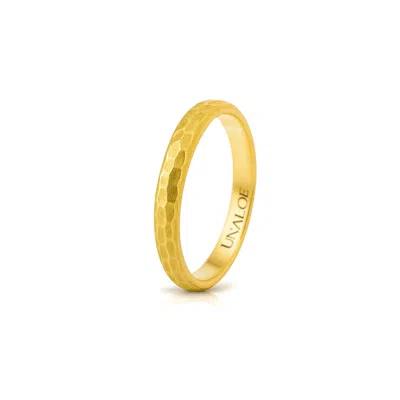 Unaloe Band In Hammered Sterling Silver With Gold Plating: An Emblem Of Courage And Determination Men's Sil In Gold