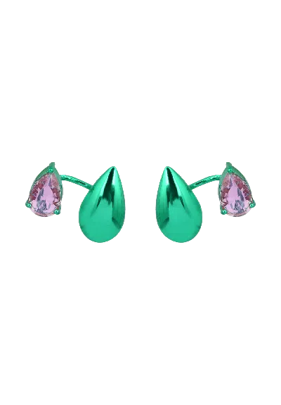Lavani Jewels Women's Green Kusanagi Drop Earrings In Green