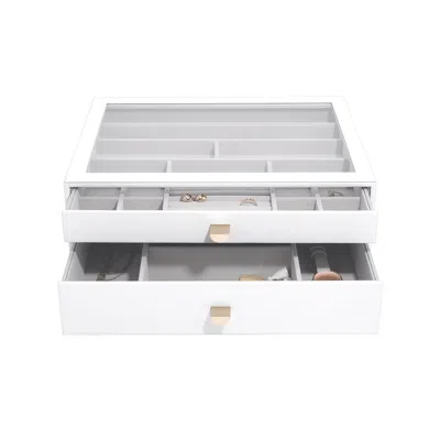 Stackers Women's  Supersize White Pebble Set Of Two Drawers In White